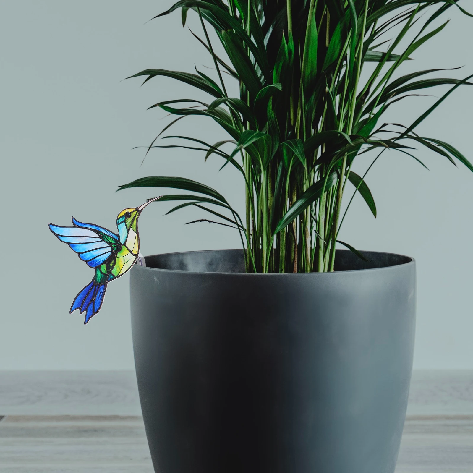 

2pcs Acrylic Bird Flower Pot Decor: Creative Decoration Stake Ornament For Patio Balcony Yard Hummingbird Lawn