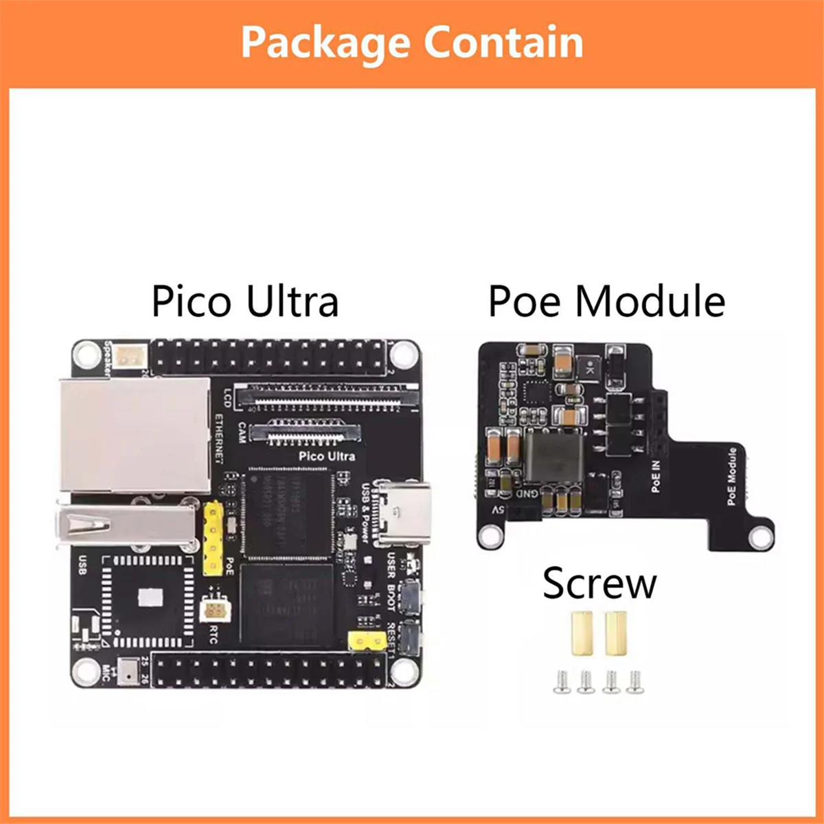 AB20-For Luckfox Pico Ultra PoE Kit Development Board RV1106 RISC-V Linux 8GB EMMC Supports PoE Ethernet Power Supply