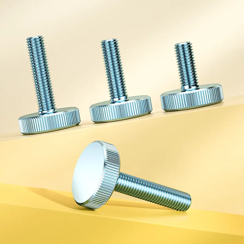 

10 шт./лот, винты с плоской головкой M8/M10 / винты с круглой головкой и накаткой для ручной затяжки / винты для ручного затягивания, длина 12-50 мм