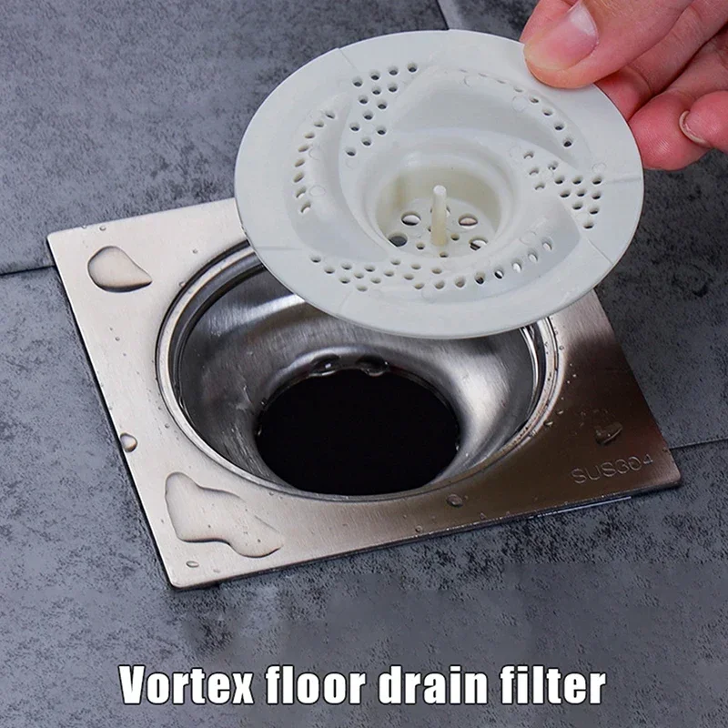

Household Vortex Floor Drain Filter Bathroom Sewer Hair Filter Toilet Drainage Anti-hair Universal