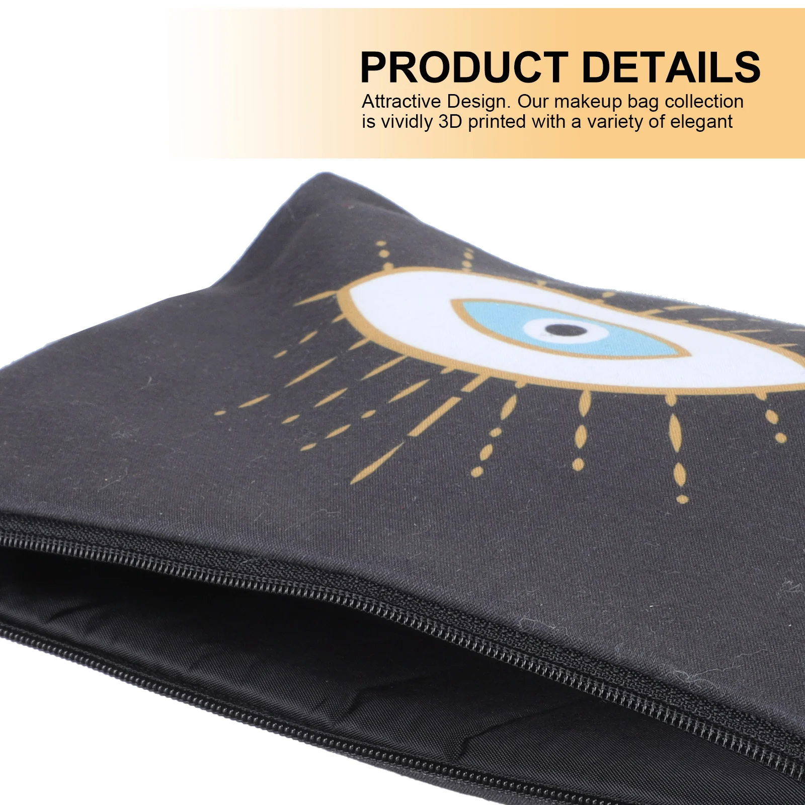 

Waterproof Makeup Bag Creative Printing Design Durable Travel Organizer Lightweight Zipper Closure Storage Pouch For