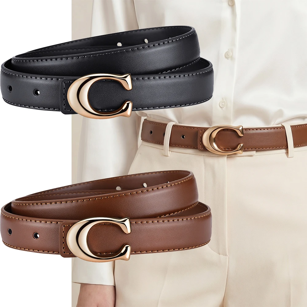 New Soft C‑Shape Smooth Buckle Belt, Business Versatile Casual Fashion Belt, Women Clothing Accessories for Wholesale
