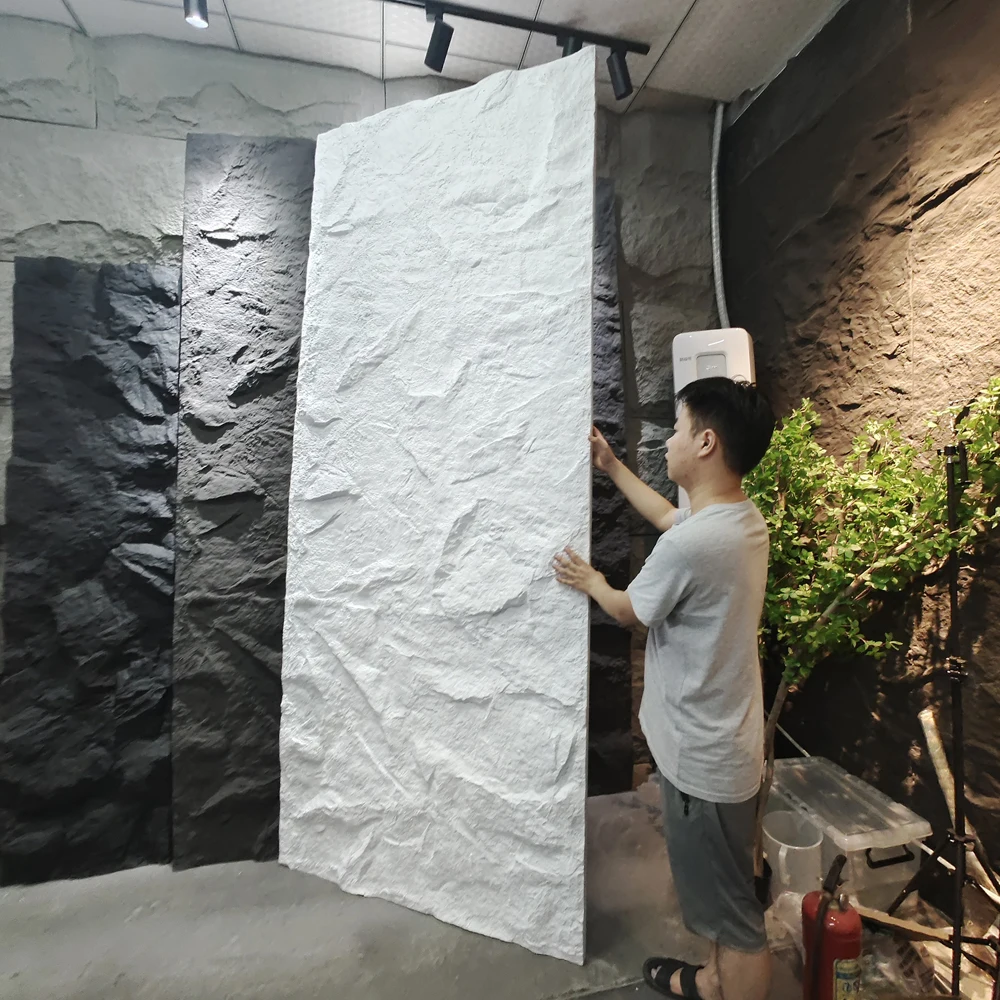 2026 Light Weight and Cheap Polyurethane Faux Stone Wall Panels PU 3d Rock Stone Waterproof Wall Paneling for Wallspromote sales