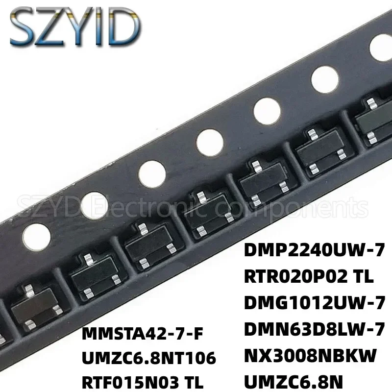 100PCS SOT323 MMSTA42-7-F UMZC6.8NT106 RTF015N03 TL DMP2240UW-7 RTR020P02 TL DMG1012UW-7  NX3008NBKW UMZC6.8N