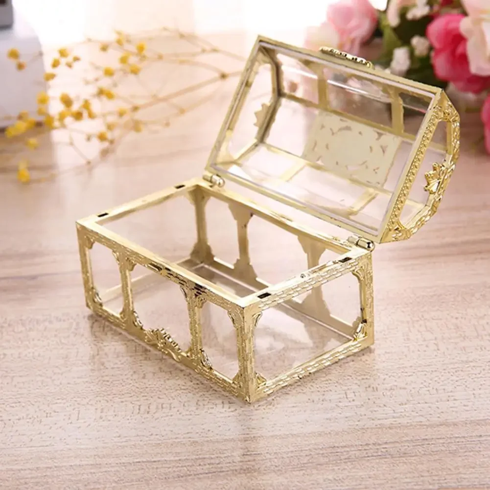 Vintage Transparent Storage Box Candy Trinket Jewelry Holder Organizer Container Rubber Band Decoration Box