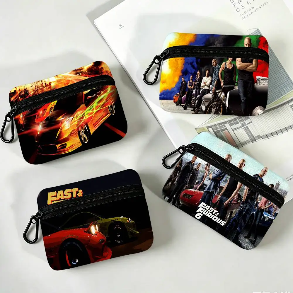Movie F-Fast Cool Furious Wear-resistant Oxford Cloth Coin Purse Portable Backpack Hanging Card Storage Bag