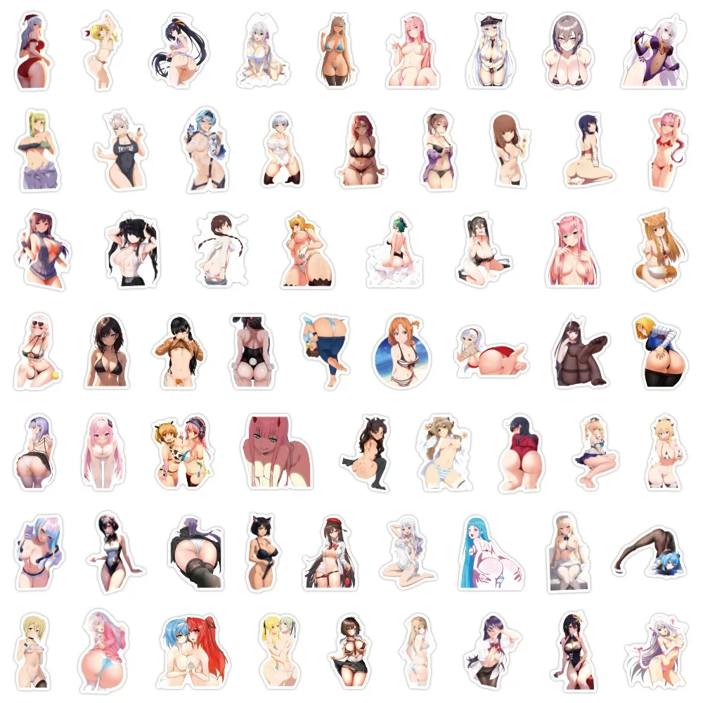 120pcs New Anime Sexy Waifu Bikini Girl Decorative Mobile Phone Skateboard Waterproof Sticker