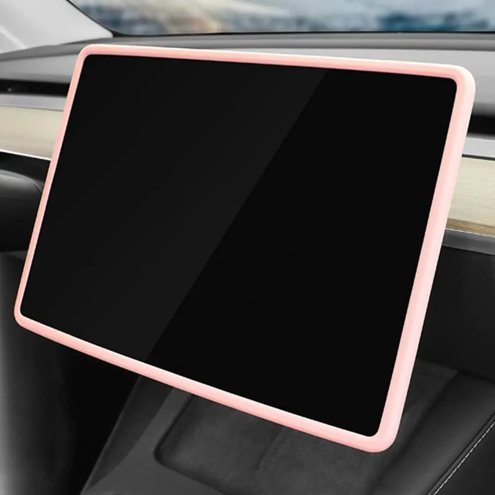 Easy Installation Navigation Screen Silicone Frame Tesla Model 3/y Navigation Screen Silicone Frame Protector Cover Accessories