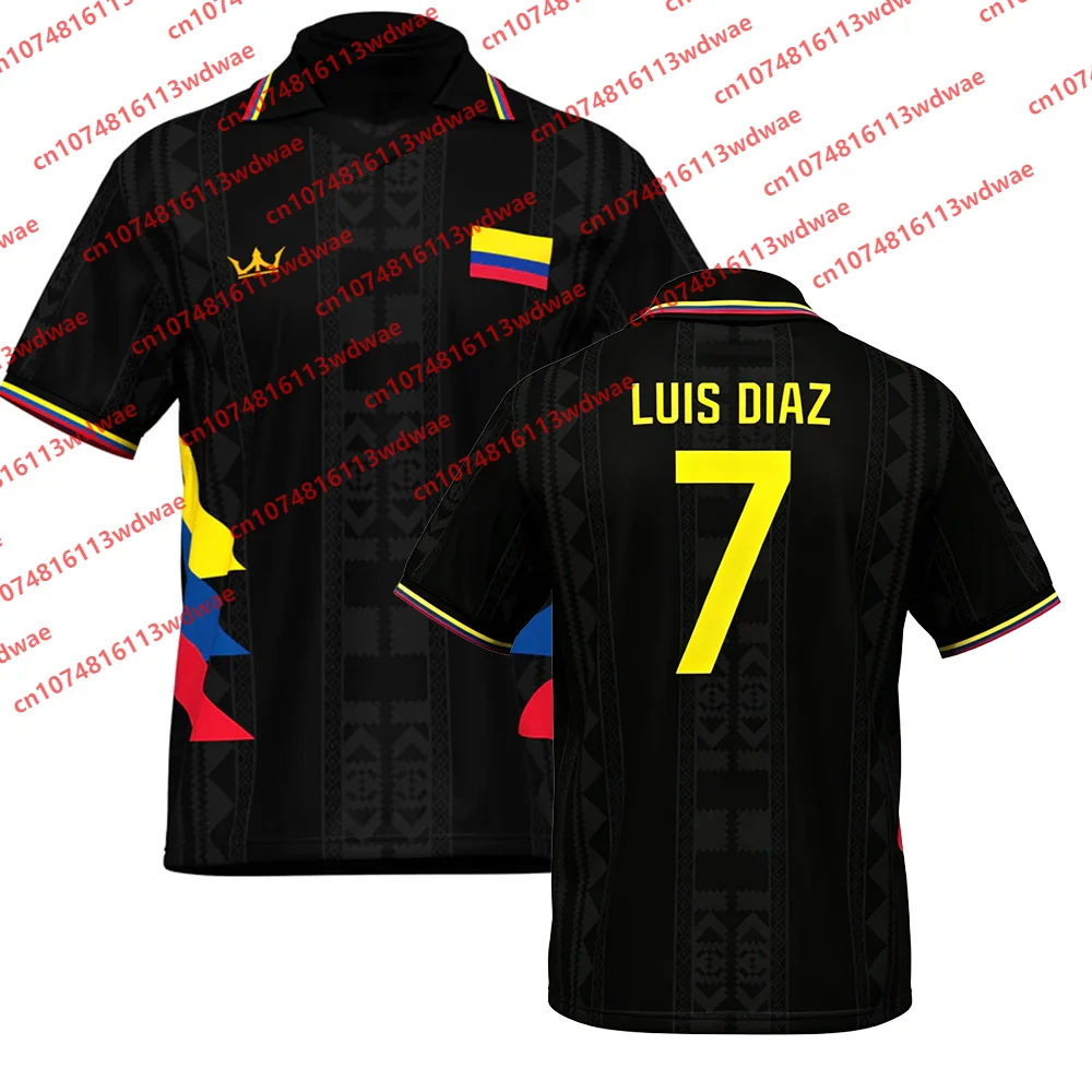 Colombia clothing Football Jersey Quick-Drying LUIS DIAZ 7 Jersey Outdoor football Retro Football Shirt Special Edition Kid Tee