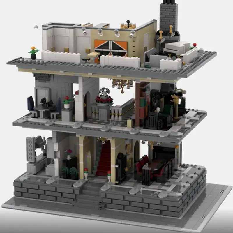 MOC Classic European Embassy Street View Building Blocks Set 8491Pcs, Architecture House Bricks Model Kit Adults