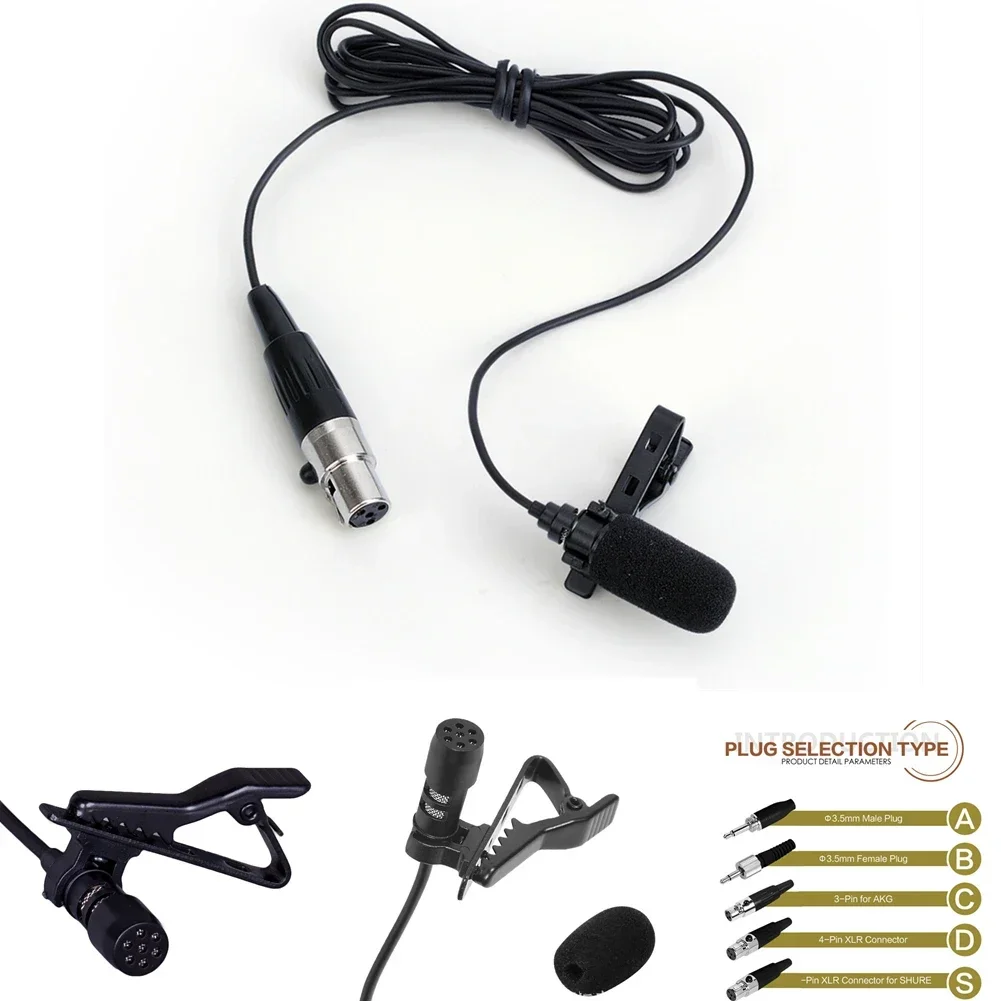 3.5mm Mini Lavalier Microphone Lapel Mic XLR 3-Pin XLR 4-Pin For Mobile Phone PC Laptop Speaking Vocal Audio