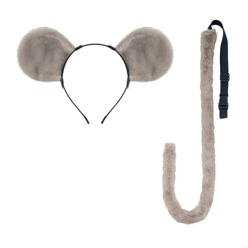 Y3NE Mouse Costume Accessories Mouse Ears Headband Tail Tutus for Halloween Cosplay