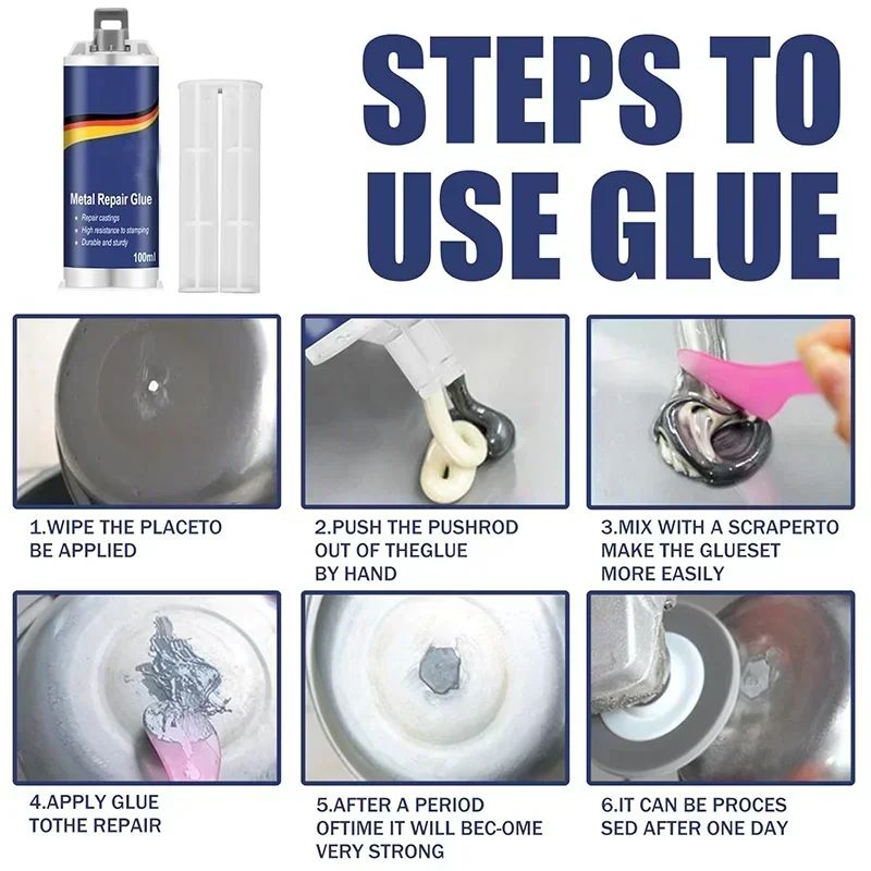 Cold Welding Glue New Metal Repair Adhesive Heat Resistance AB Sealant Magic Plastic Repair Casting Adhesive Strong AB Glue