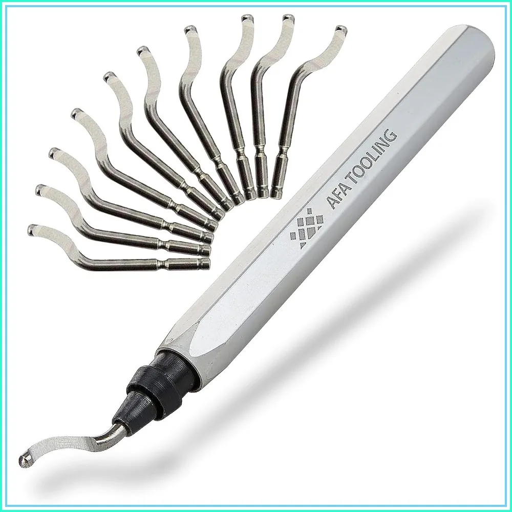 

Deburring Tool with 11 HSS Blades, 360° Swivel, Anodized Handle for Metal, PVC, 3D Prints