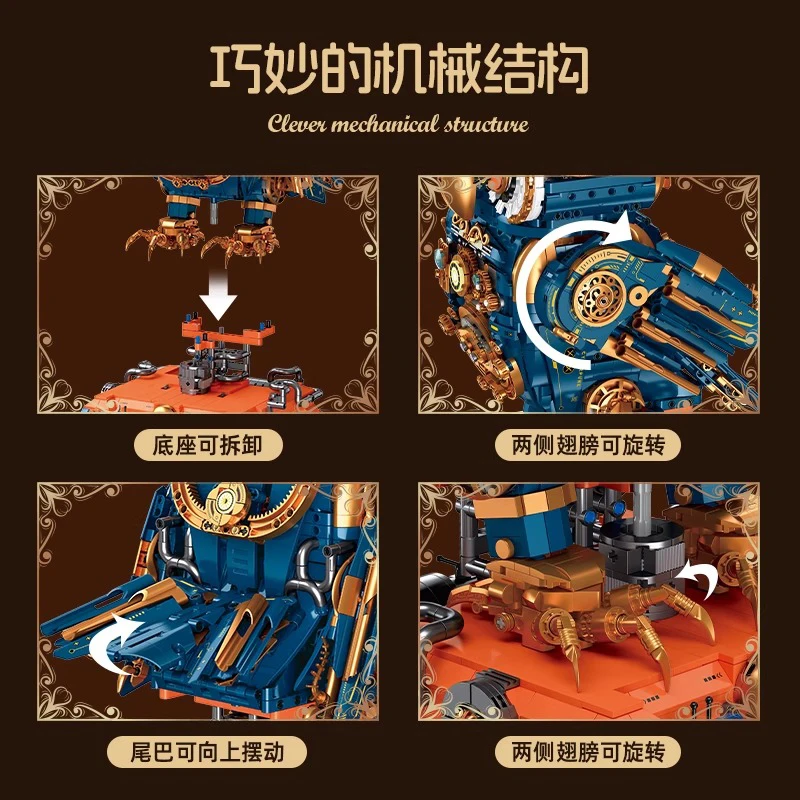 

JIESTAR JJ9171 Technial Steampunk Owl Building Blocks Model Mechanical Animals Bricks Assembly DIY Toys Boy Christmas Gifts Kids