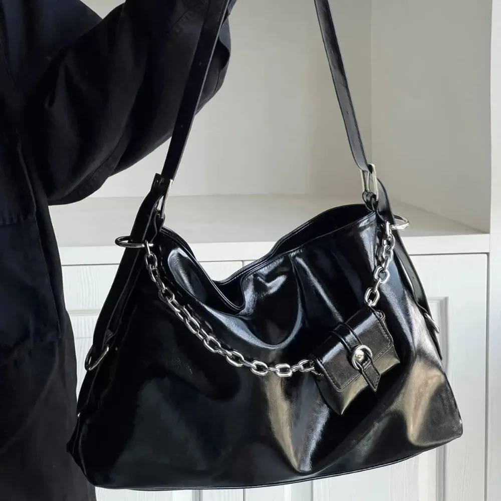 

New Large Capacity Tote Bag Leather Solid Color Crossbody Bag Underarm Handbag Women