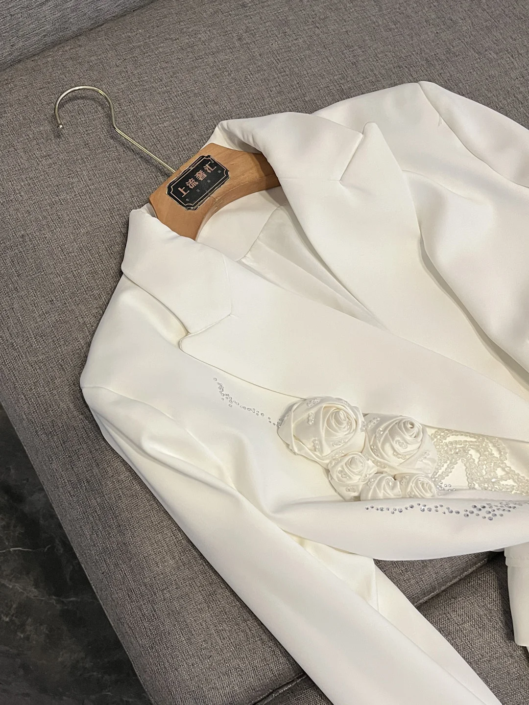 Slim Fit Pure Color Floral 3D Printed Women's Suit Jaet Winter 2025 New Arrival Ele Sle European Faion Workwear