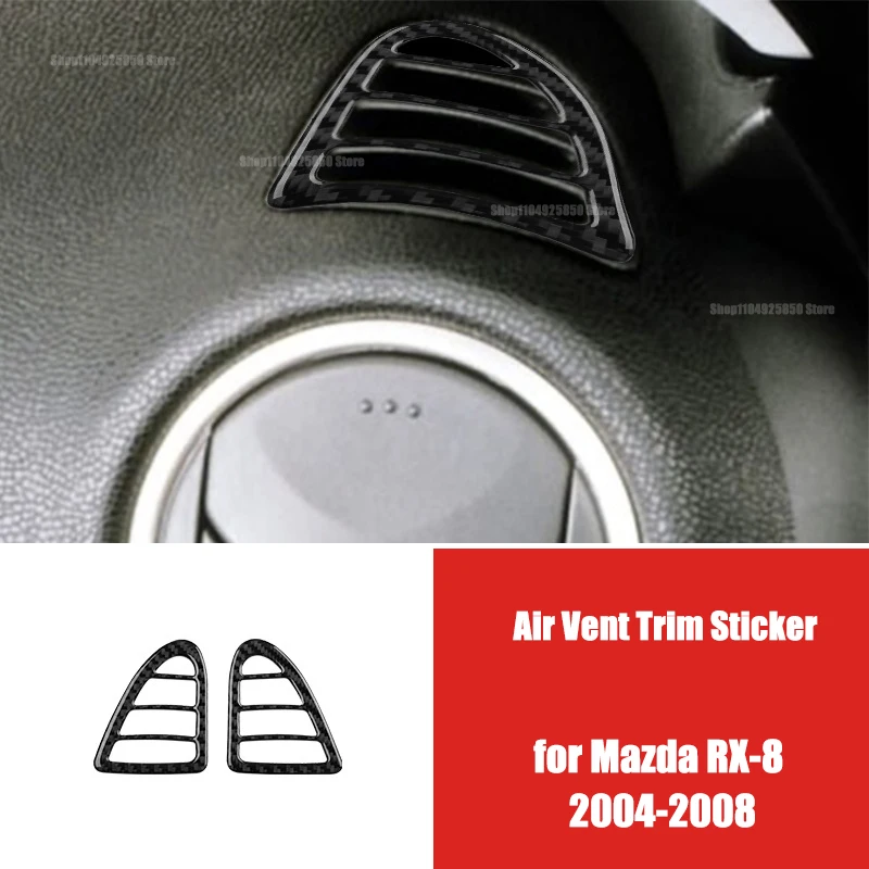 Carbon Fiber Left/Right Air Vent Trim Sticker for Mazda RX-8 2004-2008 Interior Decoration Cover