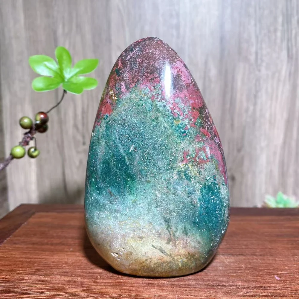 Natural Colourful Red and Blue Ocean Jasper Free Form Healing Crystal Home Decoration Reiki Energy Ornaments  Lucky Gift