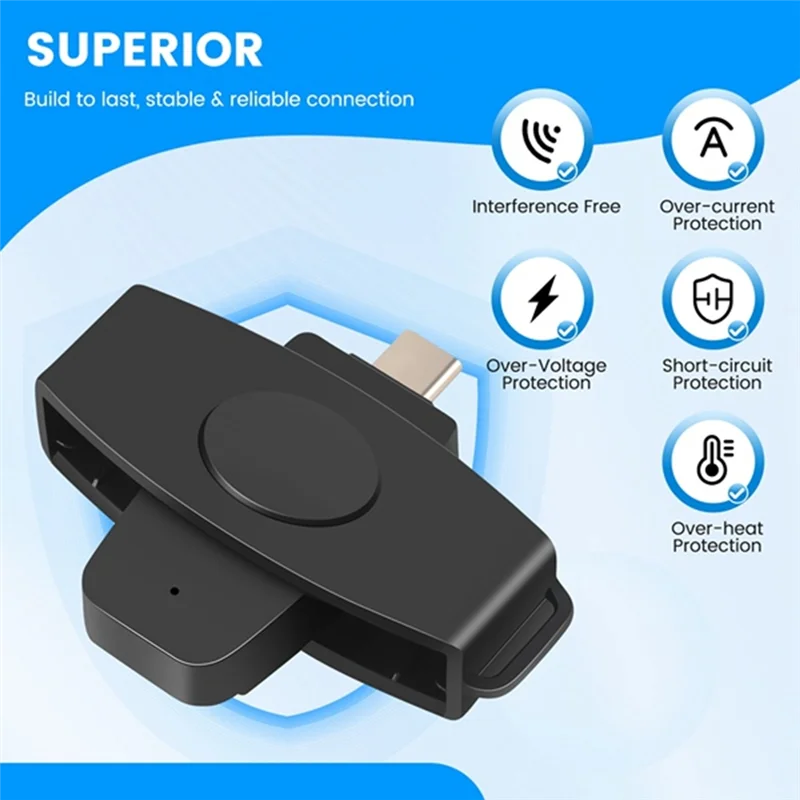

FEDI-CSCR3 Type-C Smart CAC Card Reader Банковская налоговая декларация Устройство считывания SIM-карт/IC-карт ID Card