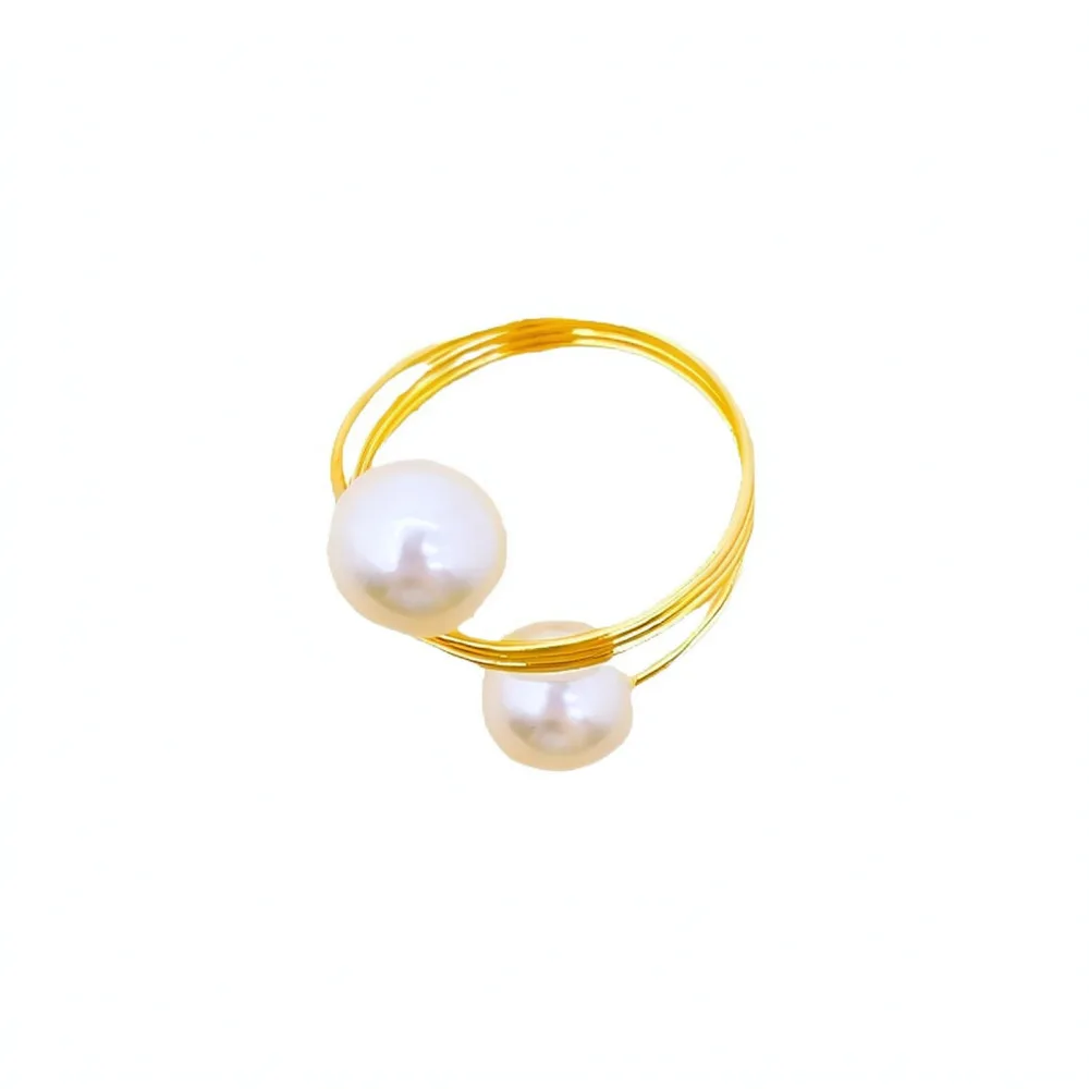 Classic European Pearl Napkin Ring For Table Decoration Metal Napkin Holder Elegant Wedding Party Dining Accessory