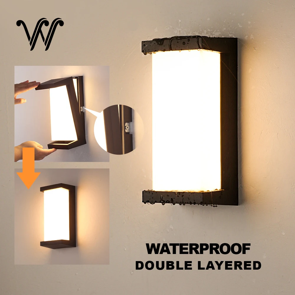 

IP65 LED Wall Lamp Outdoor 24W Waterproof Outside Wall Light 3000k Indoor Home Balcony Porch Garden Decoration AC85-265V
