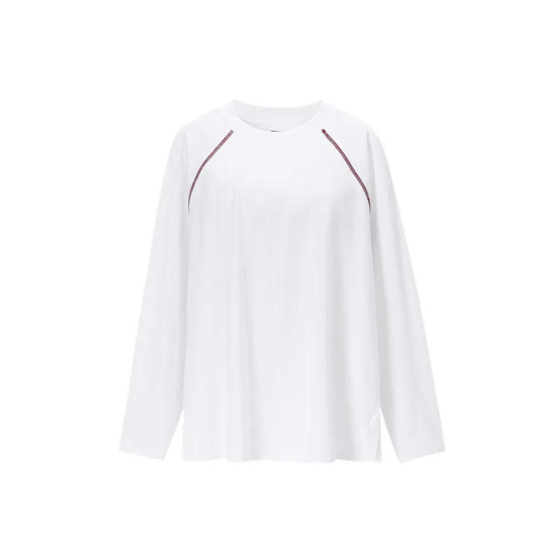 Fruit Printed Elastic Sports Long Sleeve T‑Shirt Autumn New American Style Contrast Color Stitching Line Casual Tops