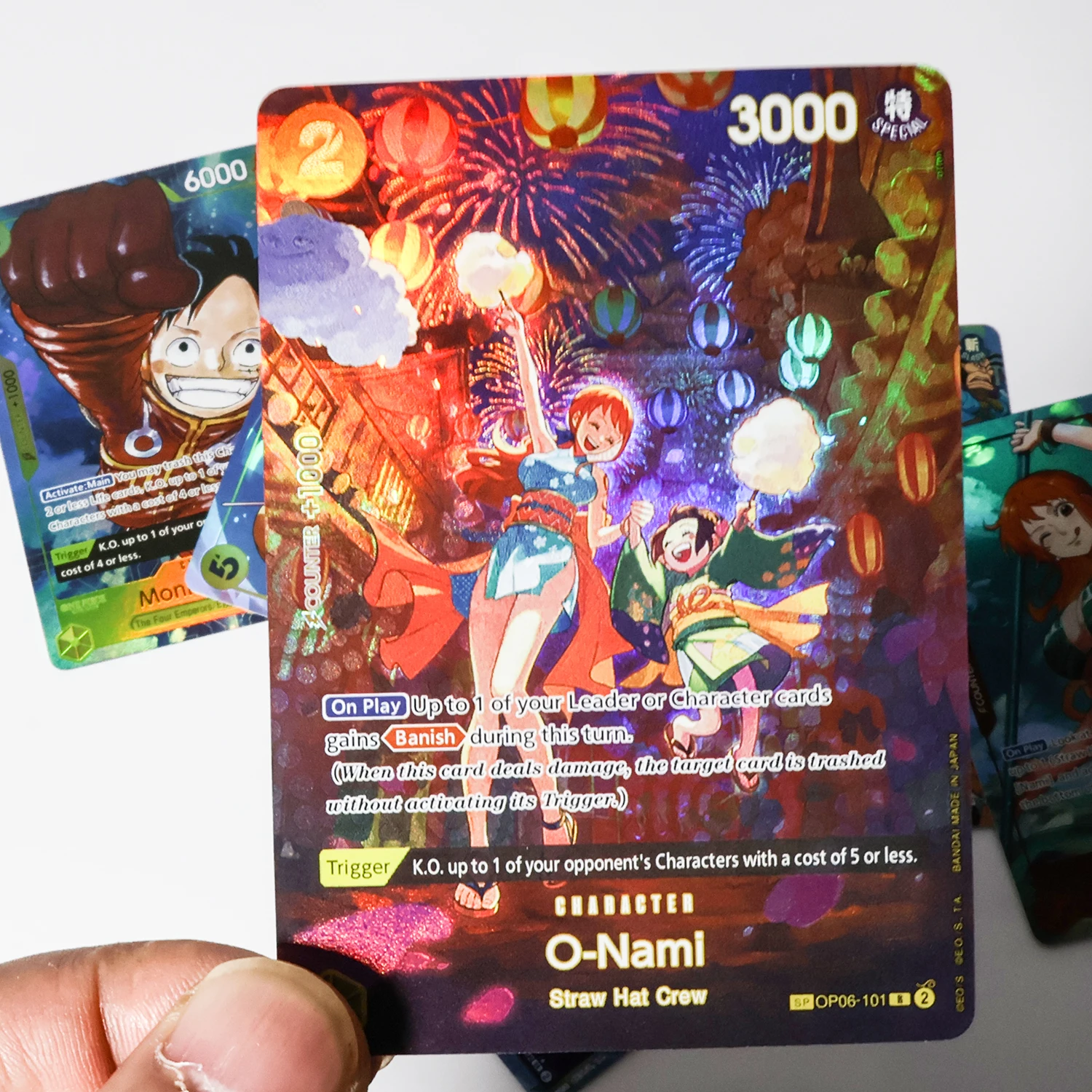 Anime One Piece OPCG wysokiej jakości karty Luffy Nami Okiku Porche Perona replika plakatu japońska gra Anime karty kolekcjonerskie