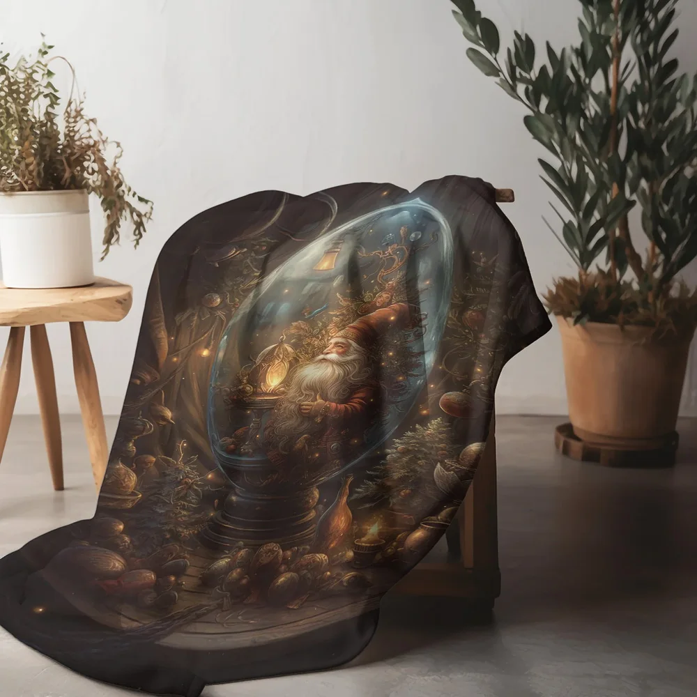 

Одеяло Tuniu Space Santa, рождественский подарок, теплое уютное флисовое одеяло для украшения дивана-кровати