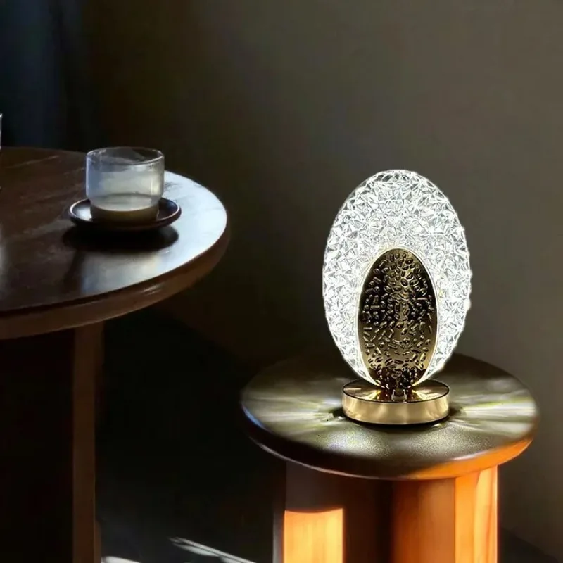 

Современная хрустальная настольная лампа Современное сенсорное управление Стильные настольные светильники с зарядкой через USB Беспроводная прикроватная настольная лампа