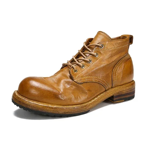 BNMGBGI Goodyear Welted Leather Boots Brown 4