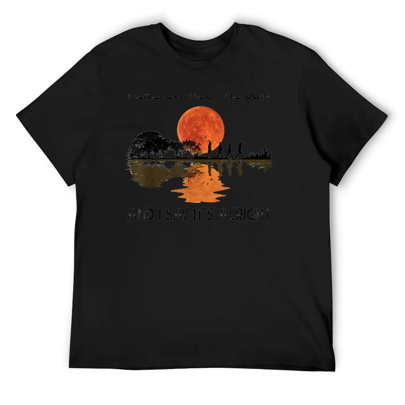 

Here Comes The Sun And I Say It's Alright Guitar Graphic T-Shi T-Shirt cute clothes sublime anime clothing for men