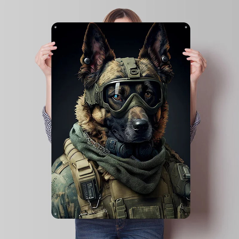 War Dog Printing Poster Customized Retro Wall Art Vintage Metal Signs for Room Decoration Home Decorations House Custom Plate