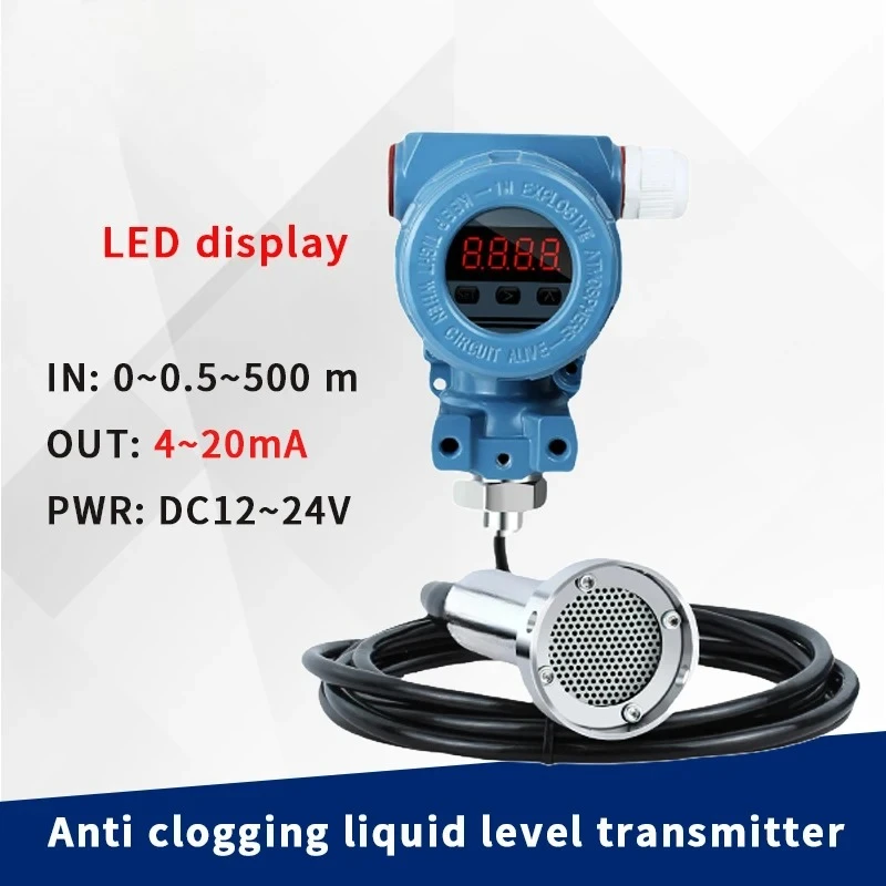Led 316l Submersible Water Pool Deep Well Liquid Level Senso4-20ma Split Fire Reservoir Anti Blocking Liquid Level Transmitter
