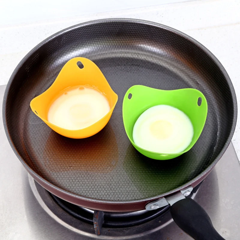 Egg Poachers Silicone Molds Cooker Tools Pancake Cookware Bakeware Steam Eggs Plate Tray Healthy Novel Kitchen Accessories