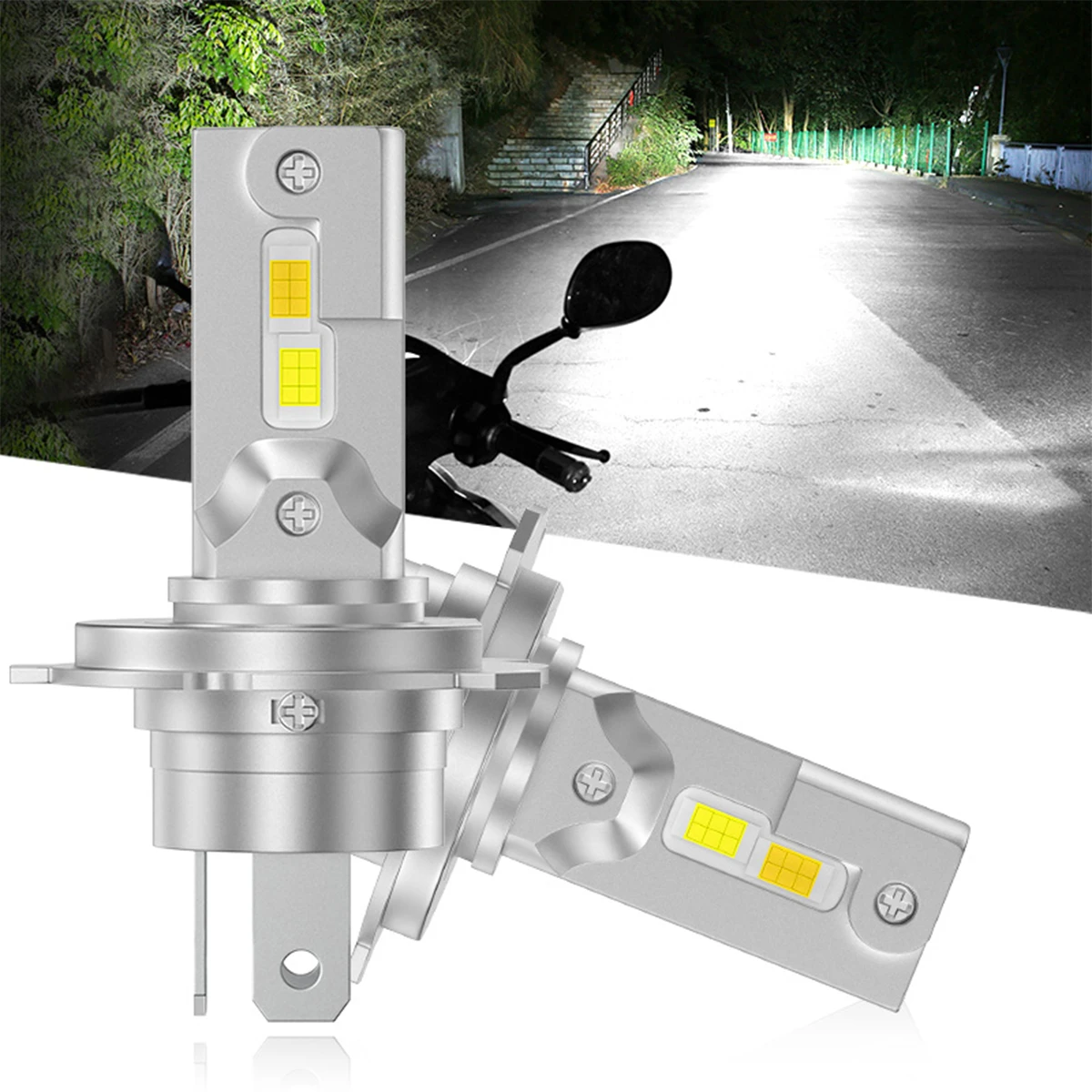 1pcs H4/P15D/BA20D H6 LED Bulbs Motorcycle Headlight 6000K High/Low Beam Light 24SMD CSP LED Bulb White Yellow Plug and Play