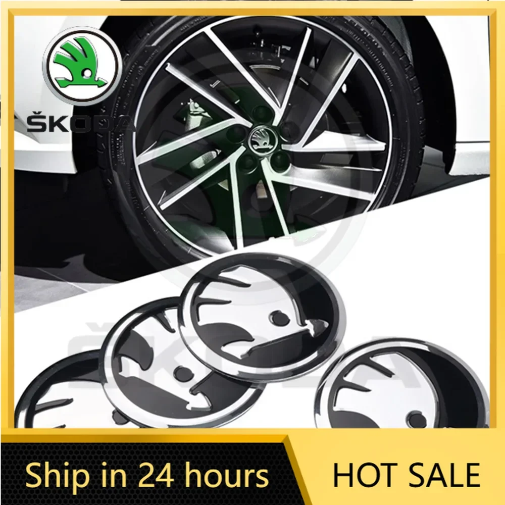 Новые наклейки на колесные диски для Skoda, 4 шт., 56 мм, эмблемы, декоративные накладки на центральные колпачки ступиц для Skoda Fabia, Octavia, Karoq, Kodiaq