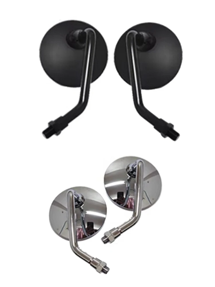 

10mm Universal Modified Motorcycle Side Mirrors for Yamaha Honda Suzuki Kawasaki Haojue Qjmotor Loncin Black/Silver Rear Glasses