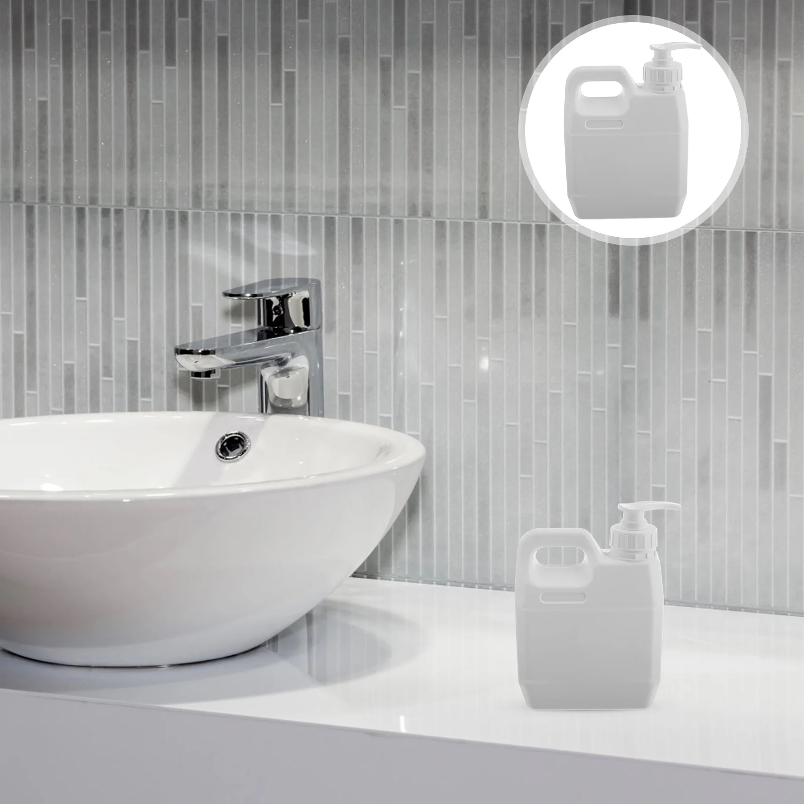 

1L Plastic Pump Dispenser Jug Heavy Duty Liquid Storage Container For Shampoo Shower Gel Soap Sauces Water Travel Gym Home Use