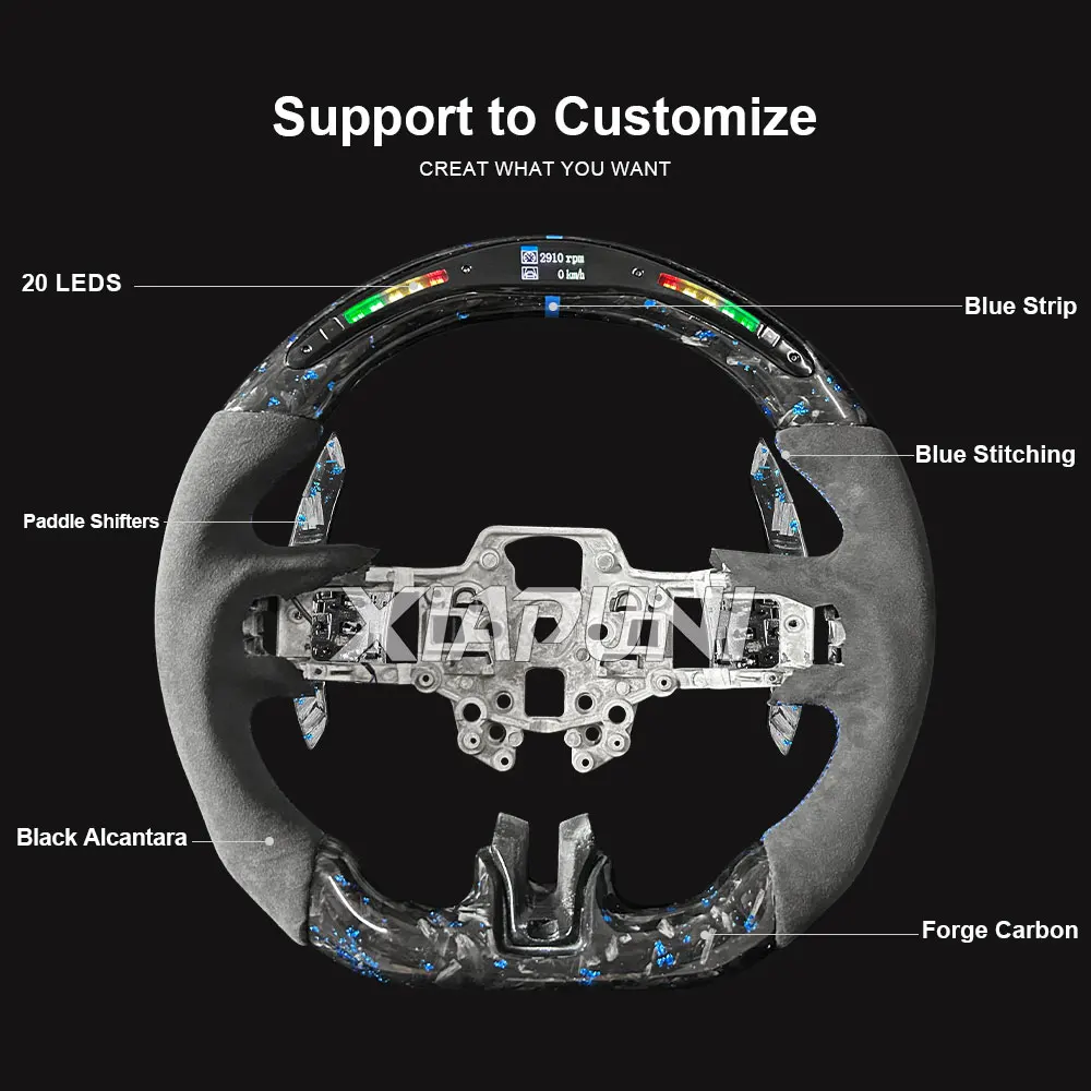 new Steering Wheel For Mustang 2015-2023 Customized LED RPM Sport Wheel