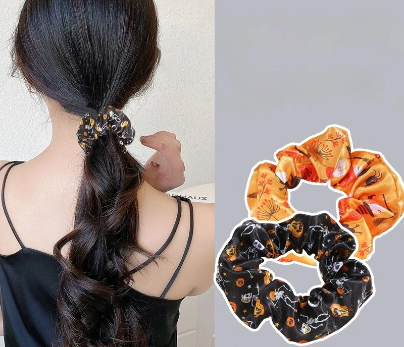 10 قطعة العلاقات الشعر هالوين المطاطية اليقطين شبح العنكبوت ويب الخفافيش توك شعر للنساء الفتيات ذيل حصان حامل رباط شعر الحبال