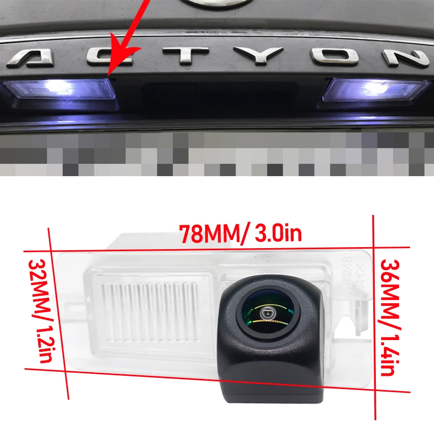 Rear View Camera For SSangYong New Actyon Micro Rexton II 2011 2012 2013 2014 2015 CCD Night Vision Backup license plate camera