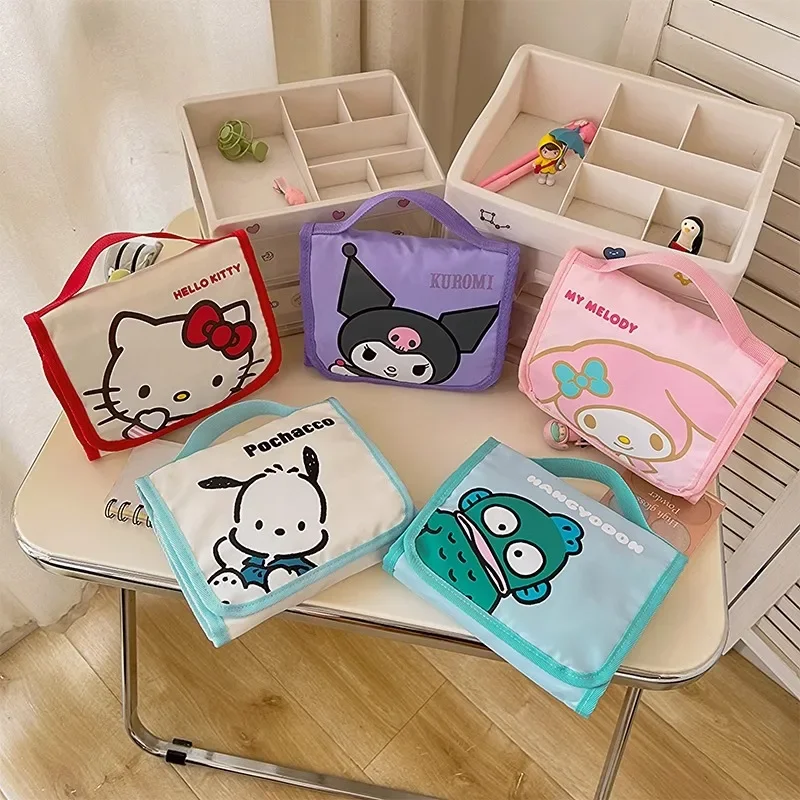 

Hello Kitty Large Capacity Foldable Makeup Bag Cute Cartoon Design Travel Cosmetic Organizer Portable Toiletry Bag Gift For Wome