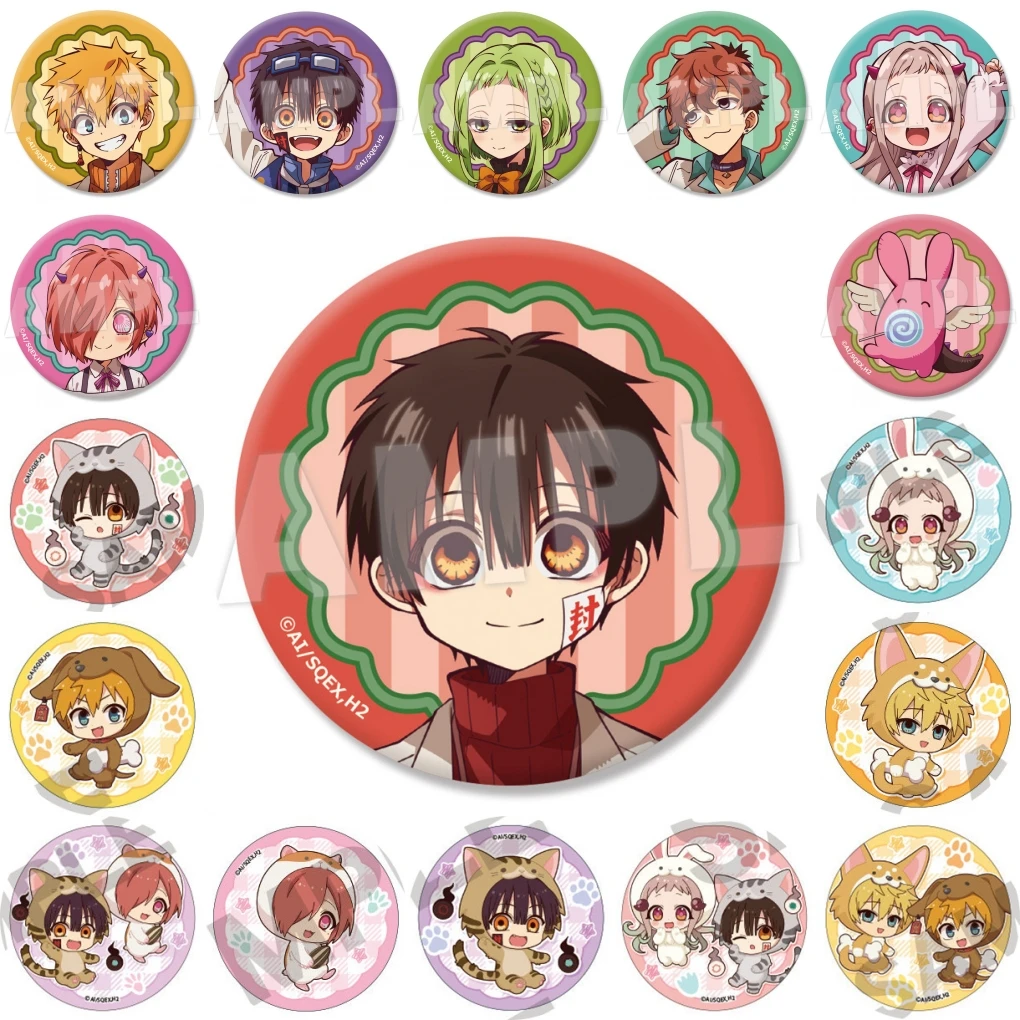 58mm Anime Toilet-Bound Hanako-kun Nene Yashiro Tsuchigomori Akane Aoi Cosplay COSTUME Badge Pin SPTE Tinplate Brooch﻿ Prop