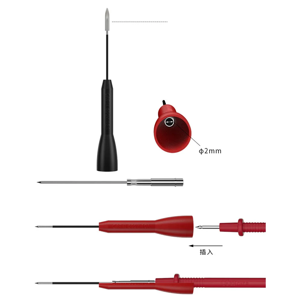New Insulation Multi-Meter Needle Bendable Flexible Probe Stainless Circuit Repair Test Pins 1MM Test Probe For 2MM Test Leads