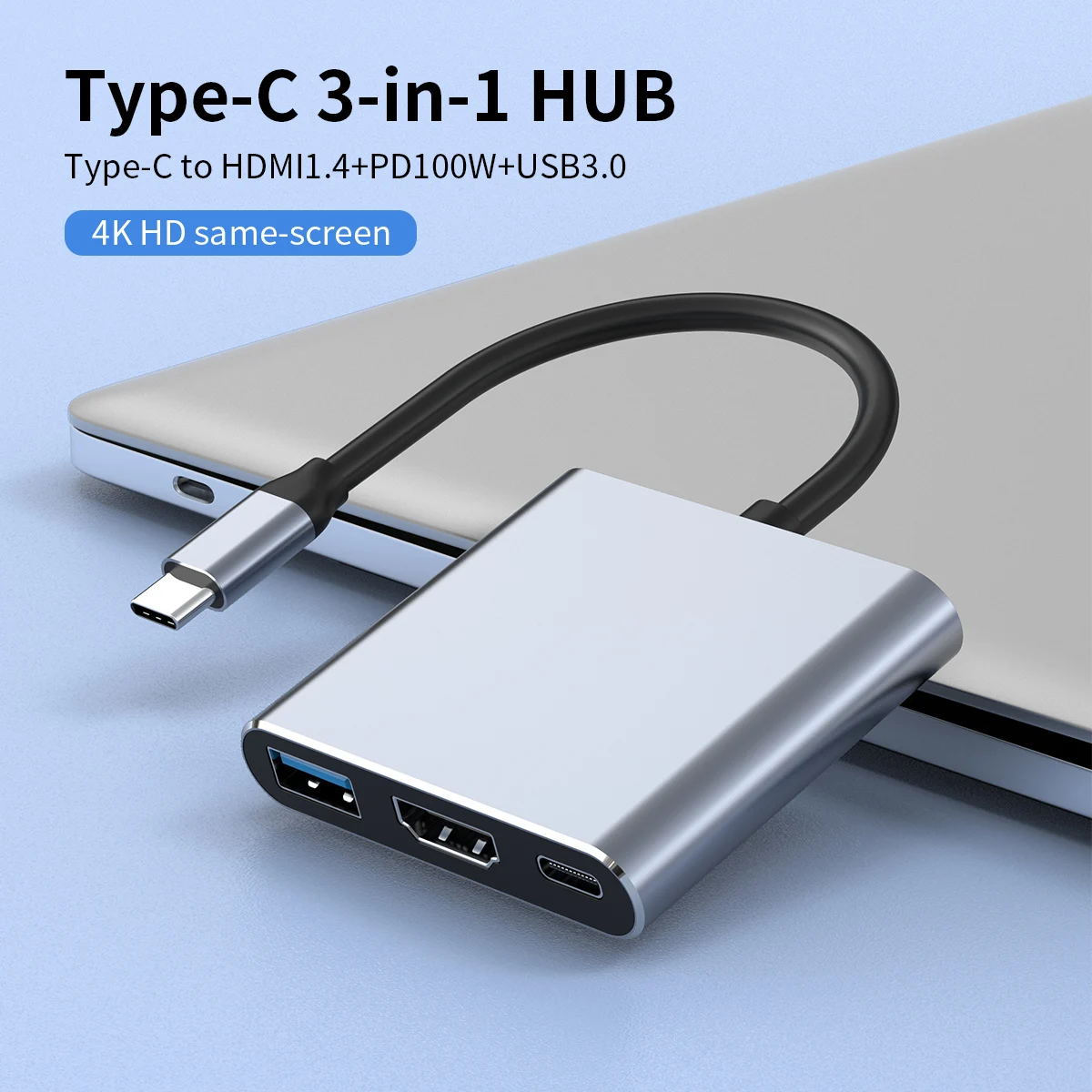 3 in 1 USB HUB USB C to HDMI Digital AV Multiport Adapter Type-c USB 3.0 Docking Station For MacBook Air/Pro Laptop Converter