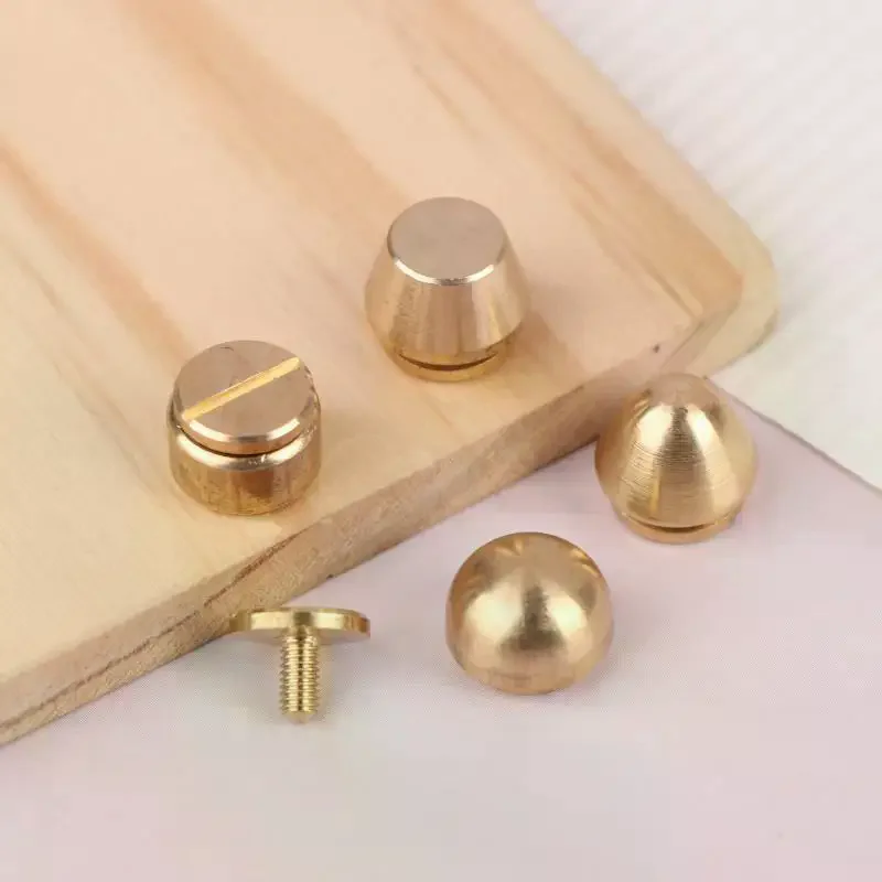5Set High Quality Solid Brass Rivet And Screws DIY Leather Bag Decoration Suitcase Botton Feet Rivet Accessories