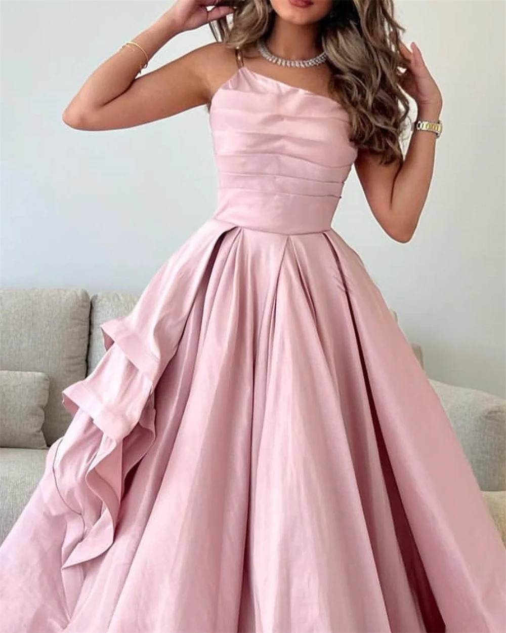 Customized Jiayigong  High Quality Exquisite Strapless A-line Draped S Formal Occasion Gown vestidos de fiesta vestido elegante