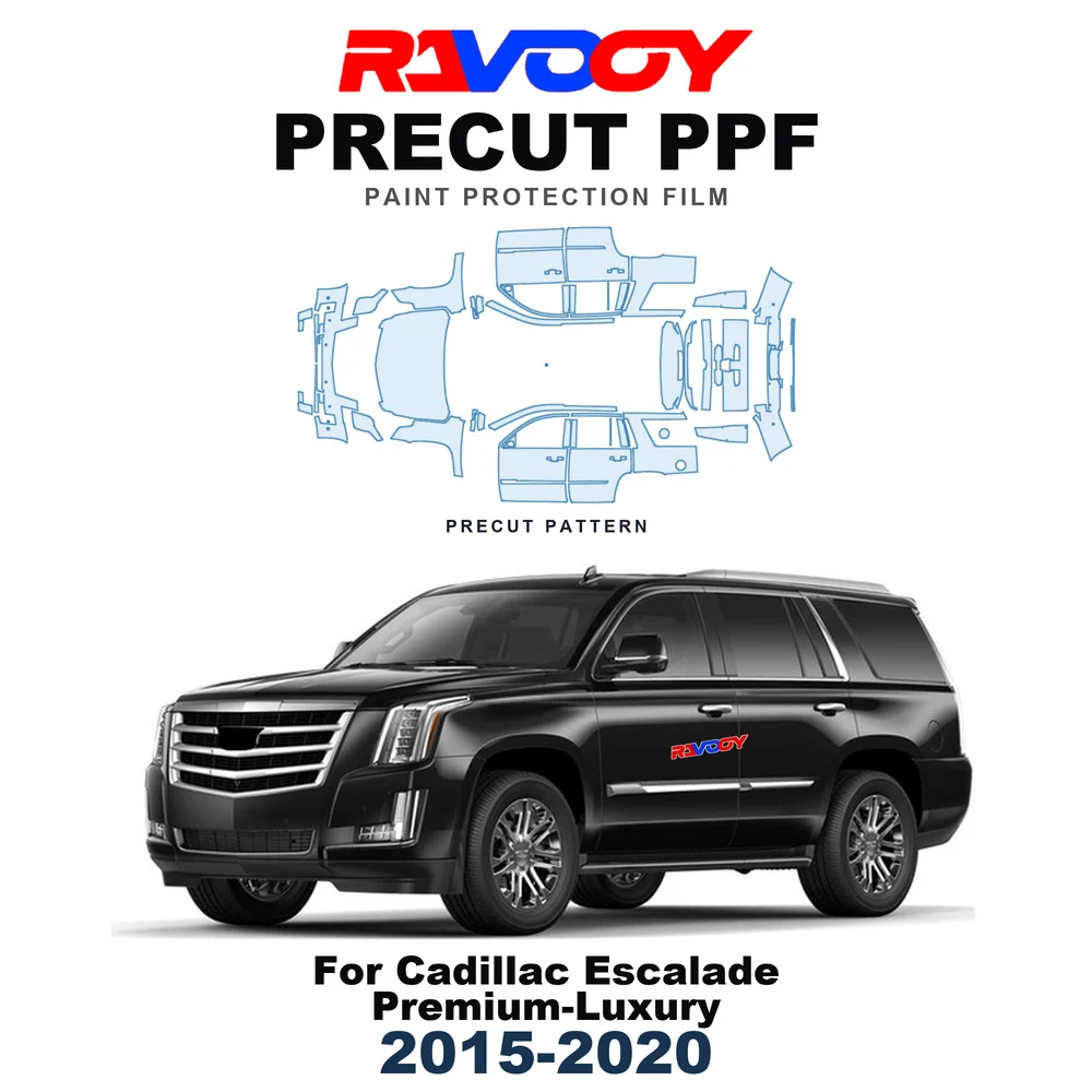 Precut PPF For Cadillac Escalade Premium-Luxury 2015-2020 8.5mil TPU Paint Protection Film Hood Bonnet Bumper Headlight Fenders