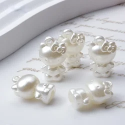 Hello Kitty Bracelet Beads Imitation Pearl Hanging Hole Pearlescent Pendant Girls Diy Jewelry Accessories Material